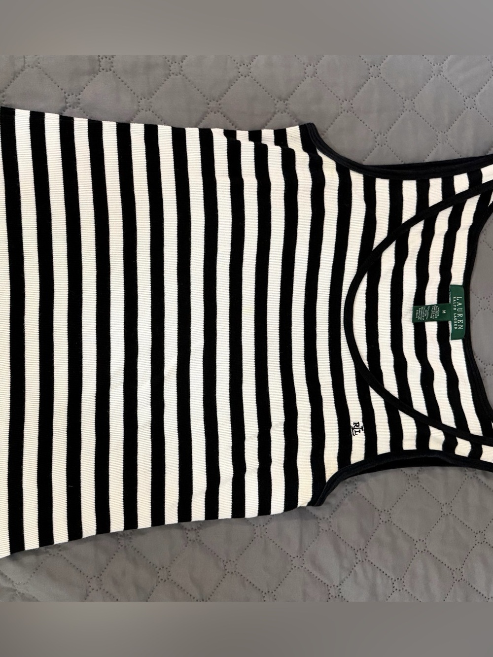 Ralph Lauren Black and White Striped Kids One-Piece Bodysuit